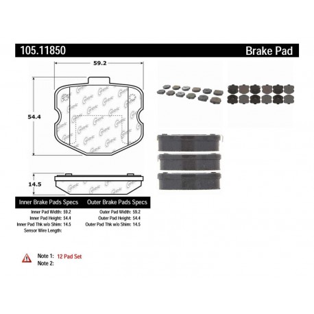 PLAQUETTES FREIN AVT CORVETTE Z06 06-13 - 12 PCES*
