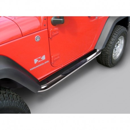 KIT MARCHE-PIED TUBE JK 2 PORTES 07-18 - INOX*