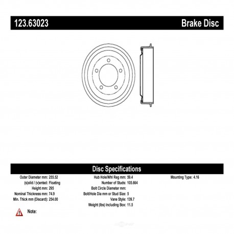 TAMBOUR DE FREIN CJ 65-71 - DIA 10X2 123.63023