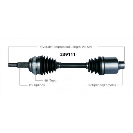 CARDAN AVT DROIT PL-PT 2.4L TURBO 03-10*