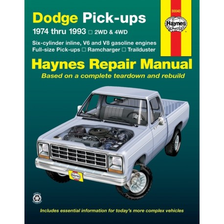 REVUE TECHNIQUE DODGE RAMCHARGER-PU FS 74-93