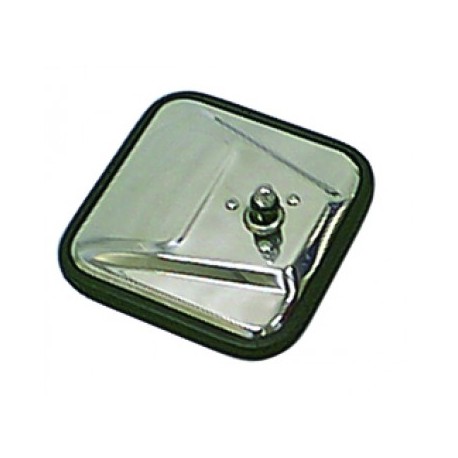RETROVISEUR EXT CJ-YJ CARRE - INOX/SANS BRAS*