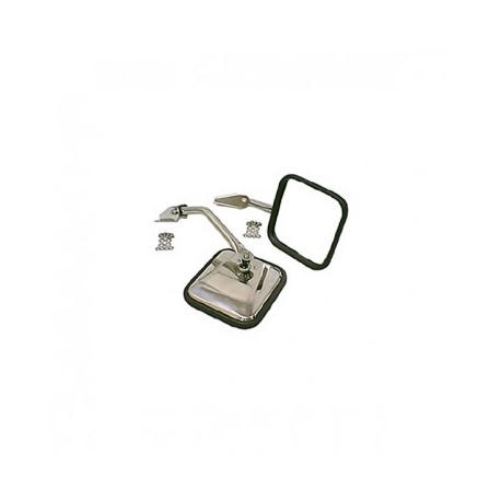 KIT RETROVISEURS EXT CJ-YJ -CARRE/INOX/BRAS INCLUS