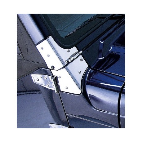 KIT CHARNIERES BAIE DE PARE-BRISE TJ 97-06 - INOX